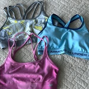 Under Armour, Calvin Klein, New Balance Women's Sports Bras - Pink, Blue, Gray